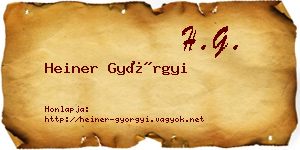 Heiner Györgyi névjegykártya